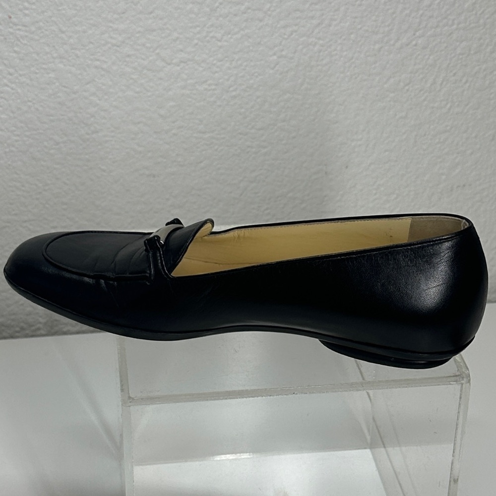 Prada Women's Black Leather Flats Loafers Euro 36 1/2 US Size 6 - Picture 5 of 9